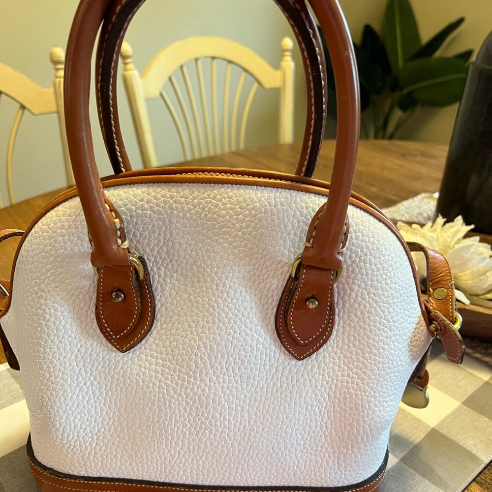 Dooney & Bourke White & British Tan Vintage Purse, Handbag, Excellent! - Picture 2 of 14